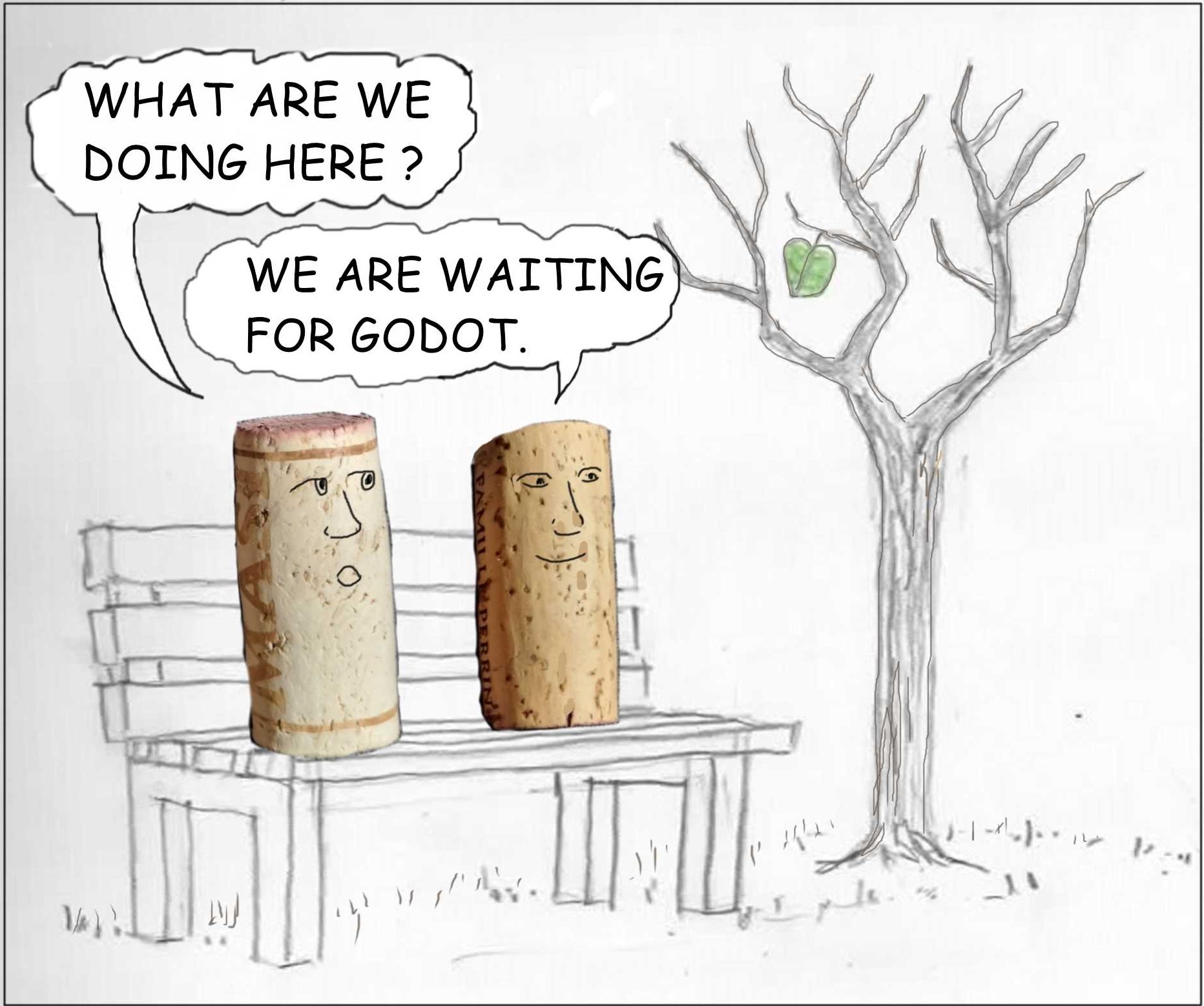 corks waiting for Godot