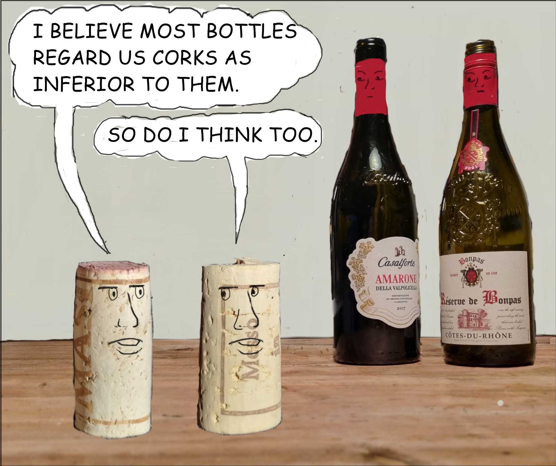 corks waiting for Godot