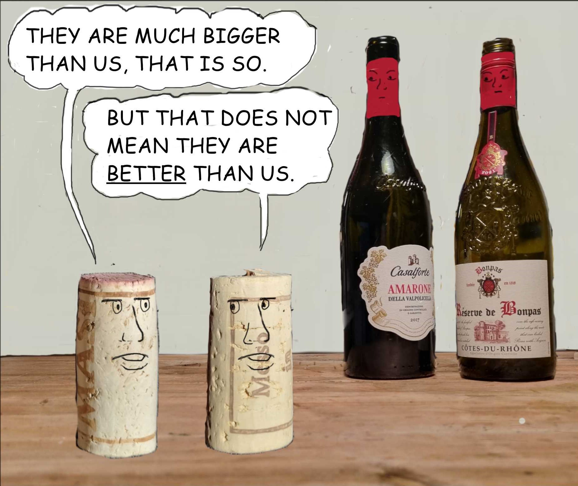 corks discussing divorce