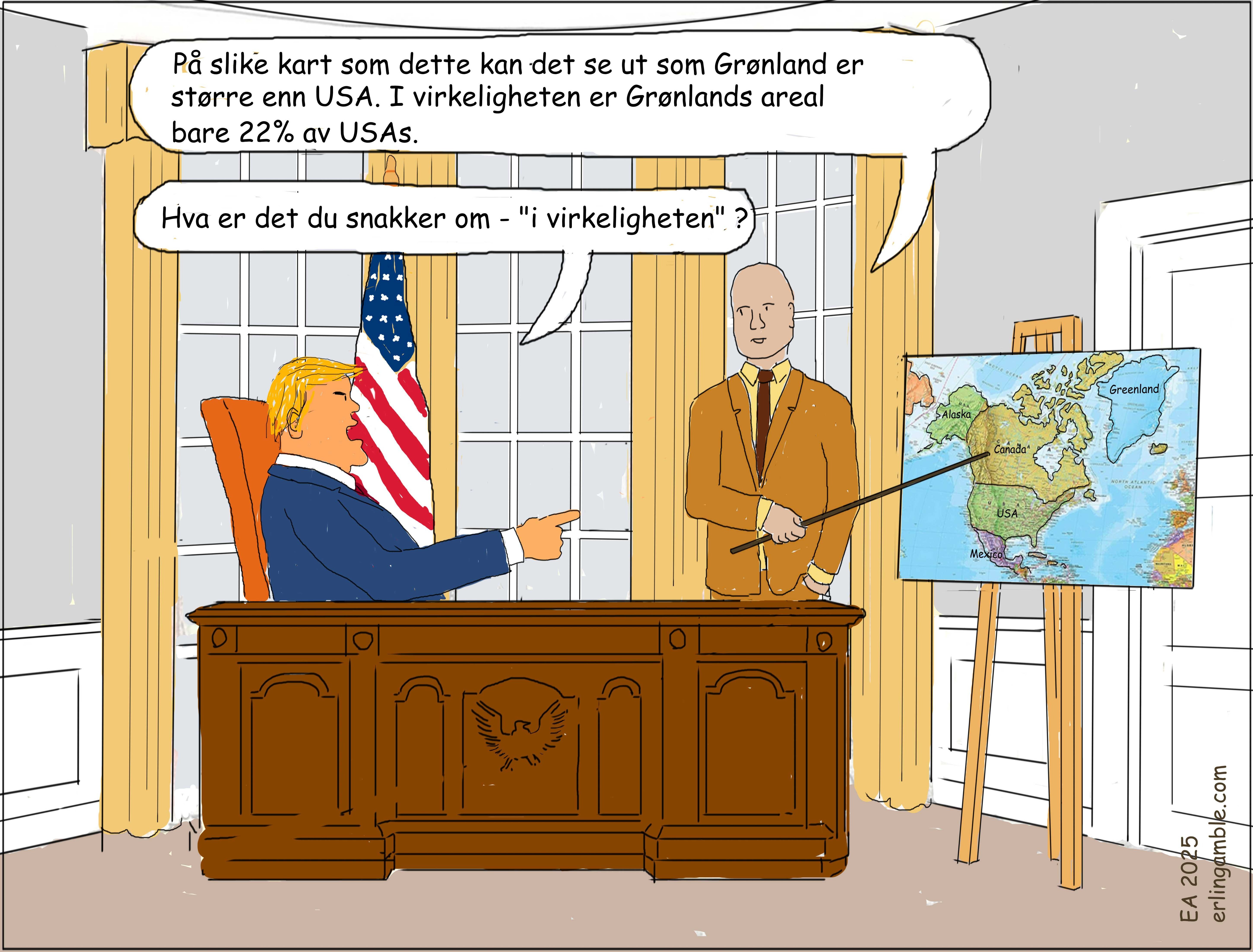 Grønland er ikke så stort som enkelte tror