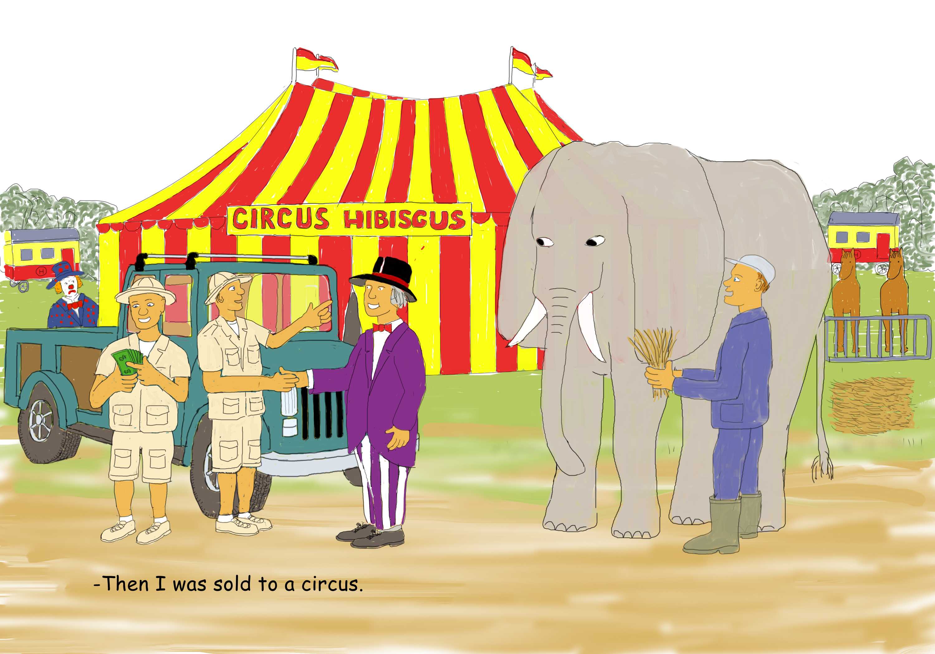 elephant being sold to a circus