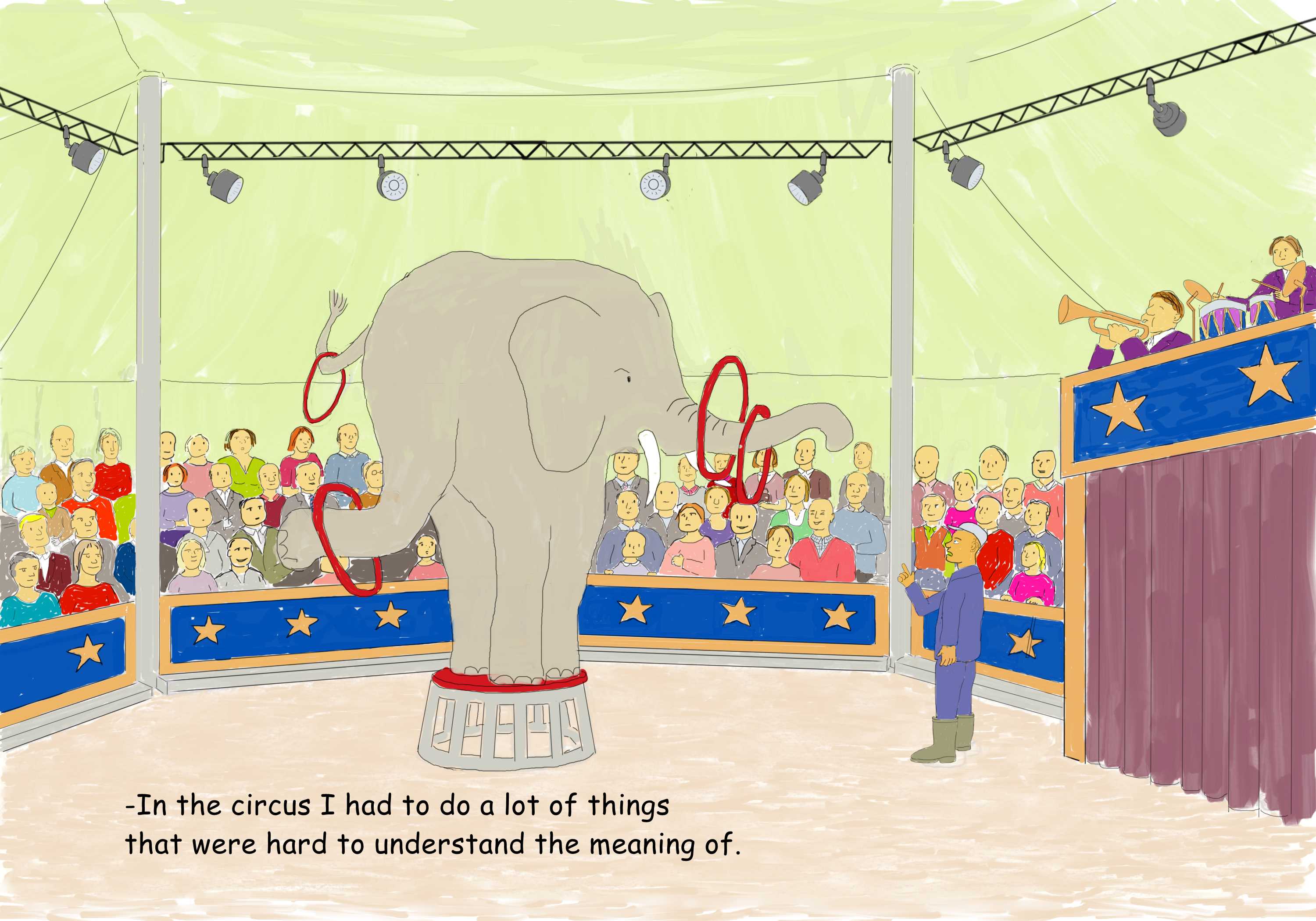 elephant giving performance in circus