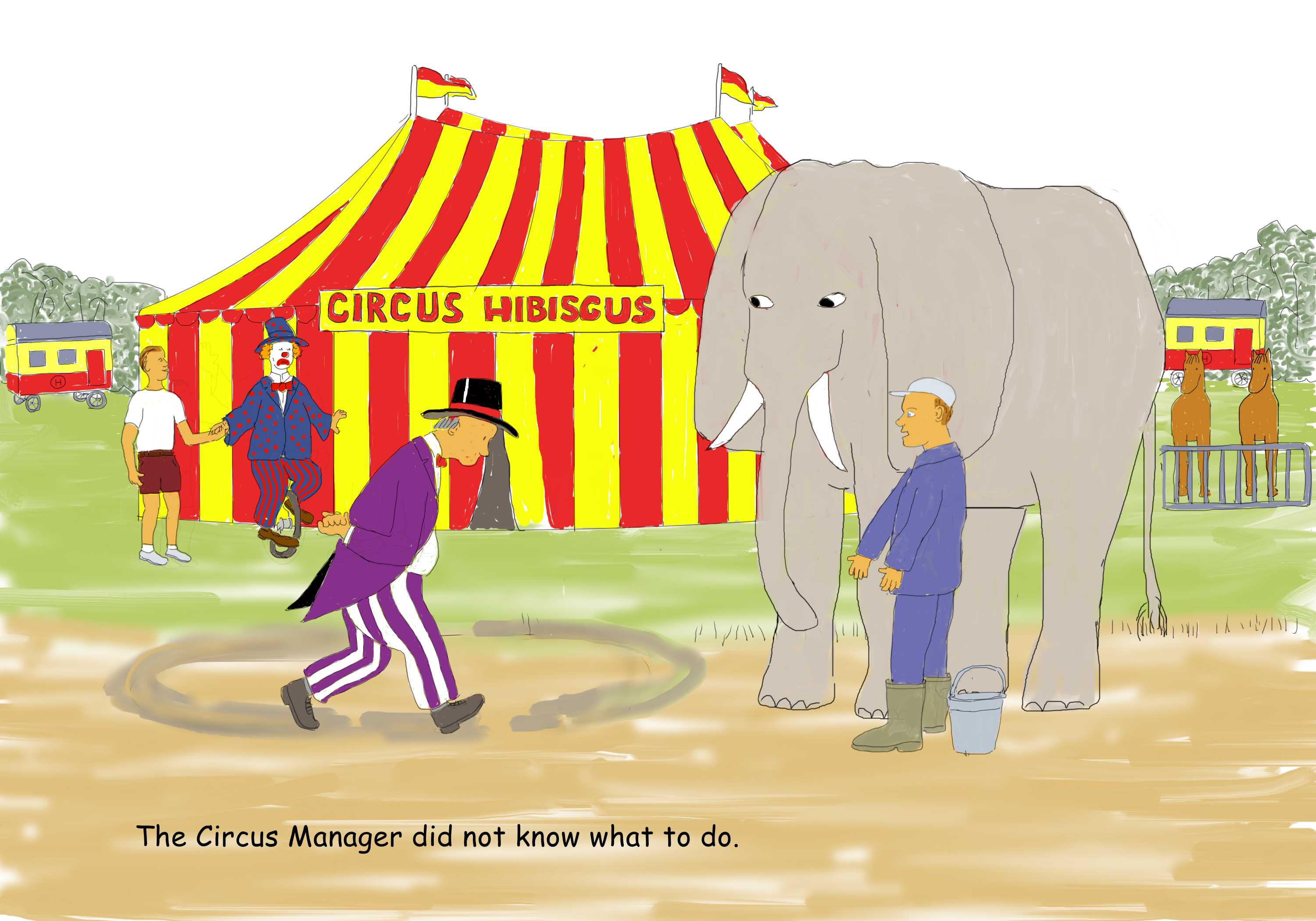 the circus manager thinking very hard