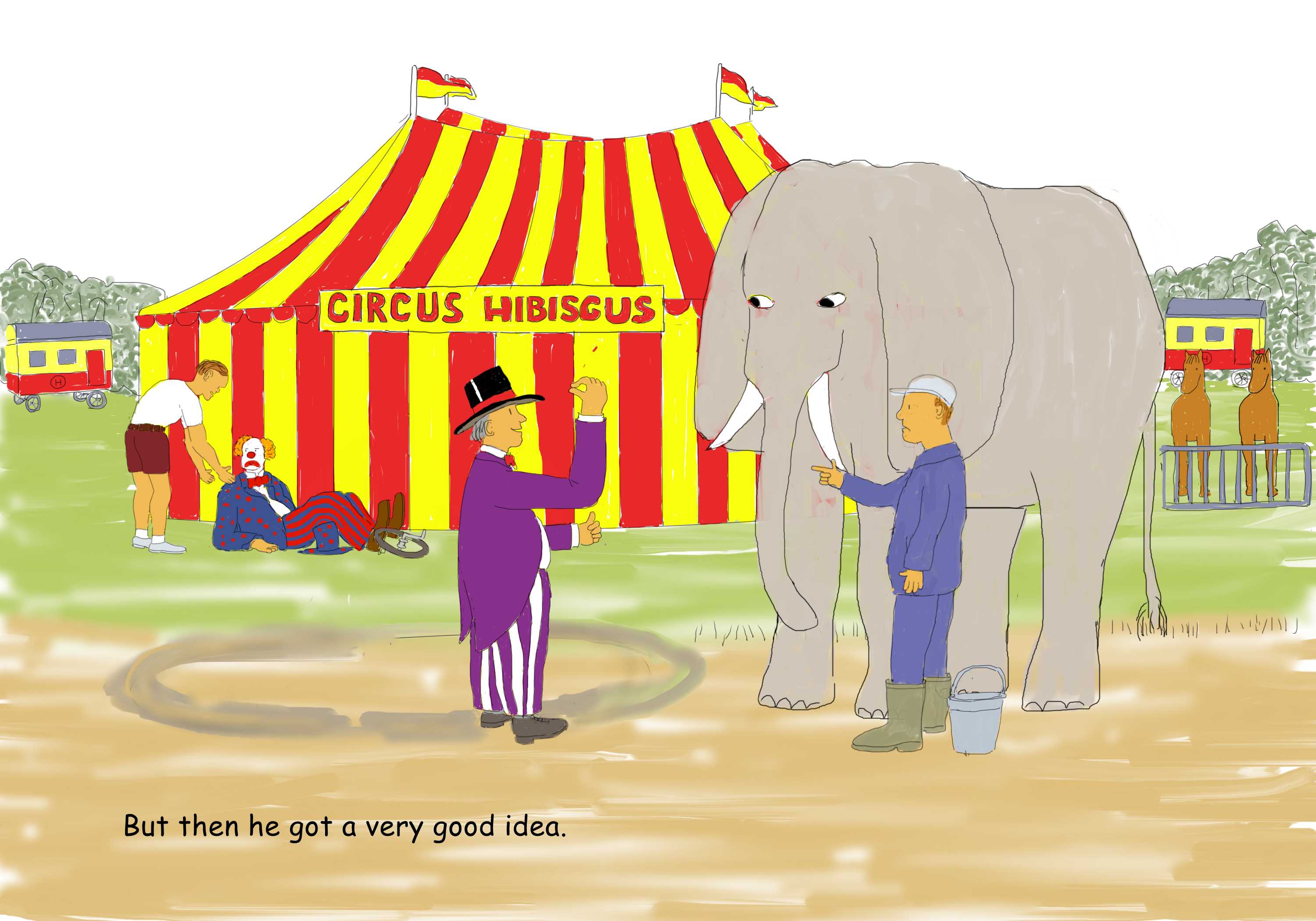 the circus manager getting a very good idea