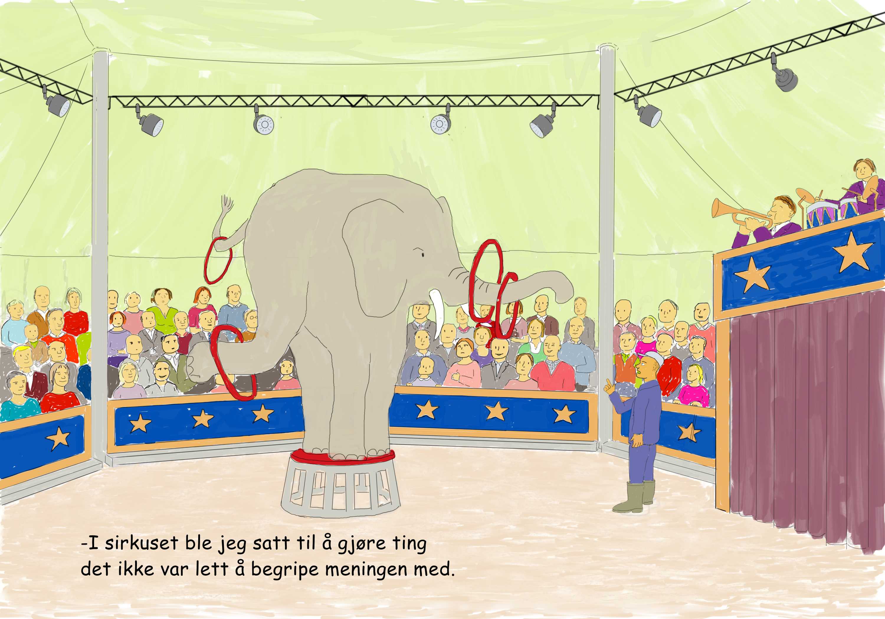 elefant kommer til sirkus