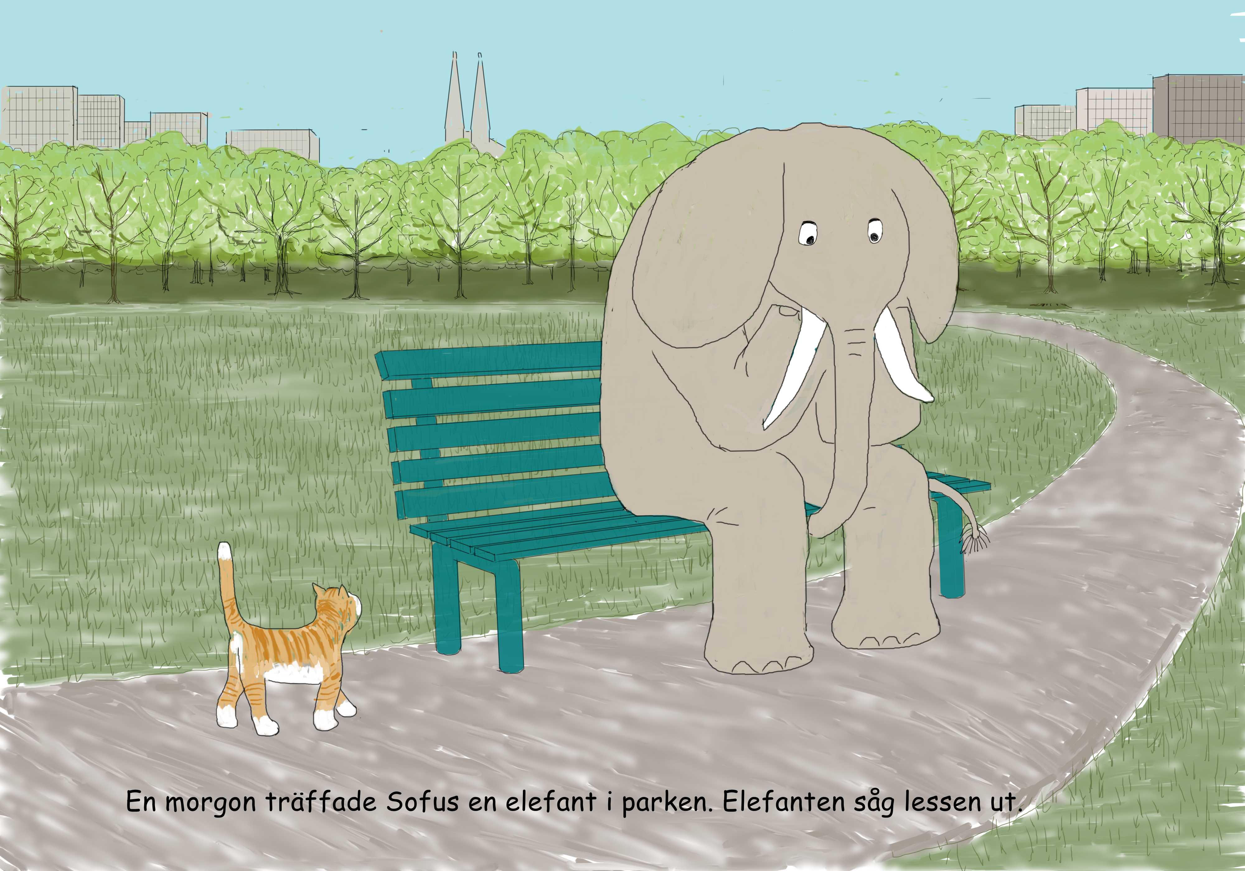 elefant och katt täffas